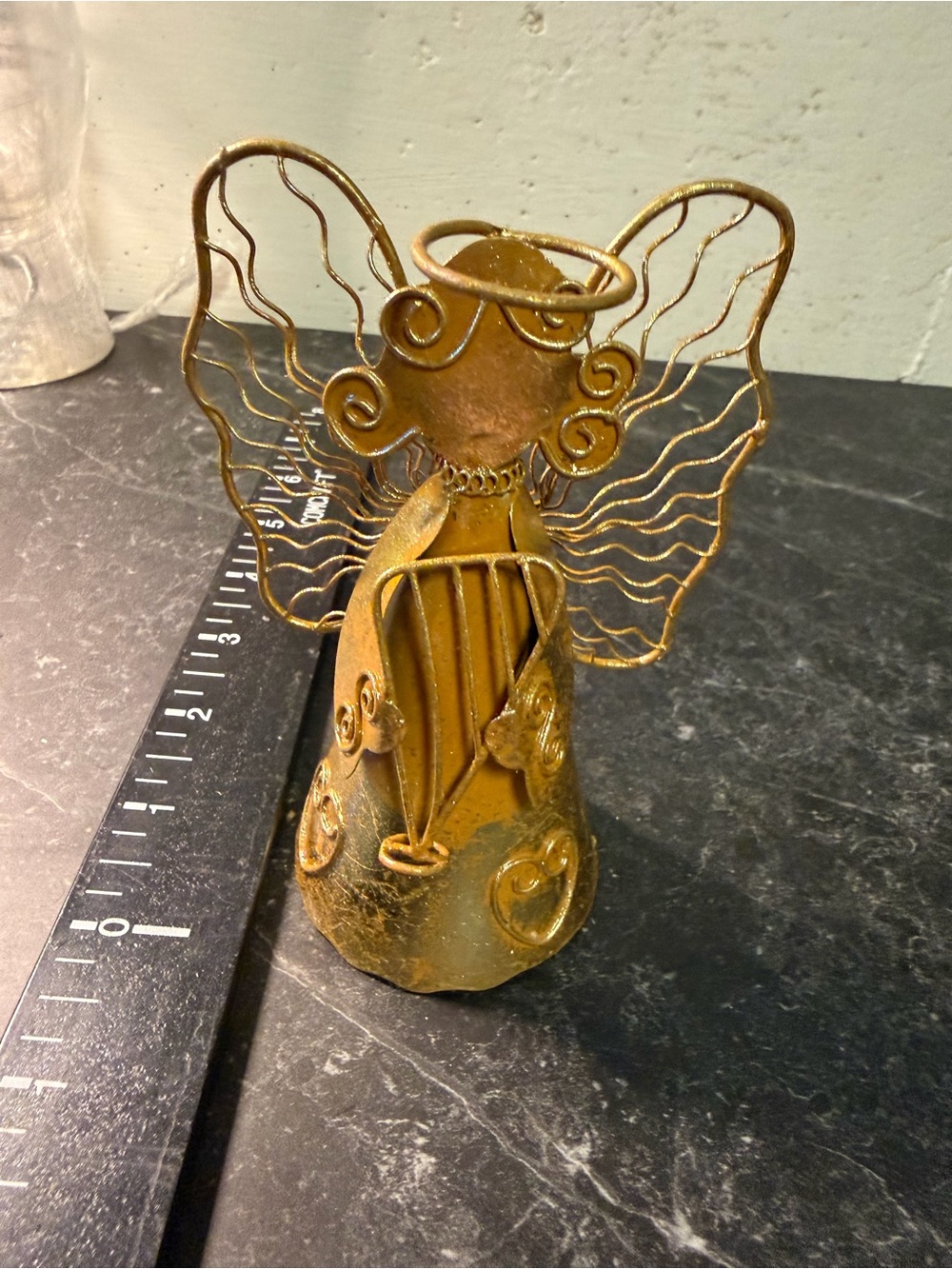 Gold Angel Figurine Decorative Home Art - Gold